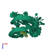 PDB entry 6jj0 coloured by chain, ensemble of 20 models, top view.