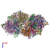 PDB entry 6jln coloured by chain, top view.