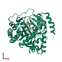 PDB entry 6jmd coloured by chain, front view.