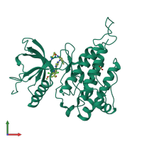 PDB entry 6jpe coloured by chain, front view.