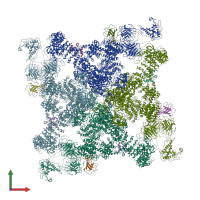 PDB entry 6jrs coloured by chain, front view.