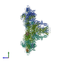 PDB entry 6jrs coloured by chain, side view.