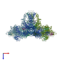 PDB entry 6jrs coloured by chain, top view.
