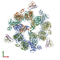 PDB entry 6jsi coloured by chain, front view.