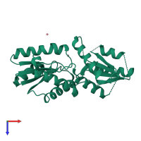 PDB entry 6jv6 coloured by chain, top view.