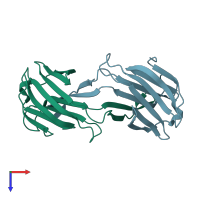 PDB entry 6k2y coloured by chain, top view.