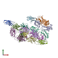 PDB entry 6k7o coloured by chain, front view.