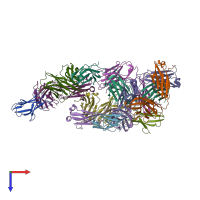 PDB entry 6k7o coloured by chain, top view.