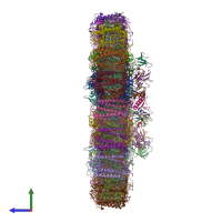PDB entry 6kig coloured by chain, side view.