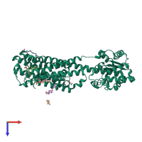 PDB entry 6kqi coloured by chain, top view.