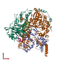 PDB entry 6kuj coloured by chain, front view.