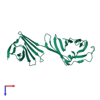 PDB entry 6kwj coloured by chain, top view.