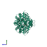 Homo dimeric assembly 1 of PDB entry 6l0a coloured by chemically distinct molecules, side view.