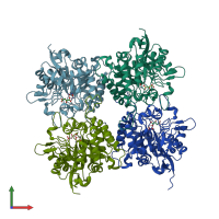 PDB entry 6l0a coloured by chain, front view.