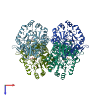 PDB entry 6l0a coloured by chain, top view.