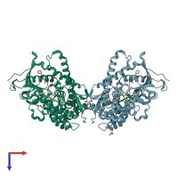 PDB entry 6l1a coloured by chain, top view.