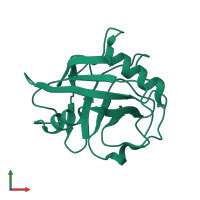 PDB entry 6l2b coloured by chain, front view.