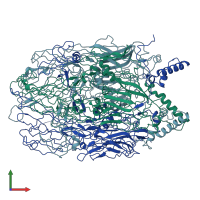 PDB entry 6l2t coloured by chain, front view.