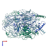PDB entry 6l2t coloured by chain, top view.