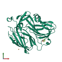 PDB entry 6l46 coloured by chain, front view.