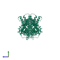 Homo dimeric assembly 1 of PDB entry 6l48 coloured by chemically distinct molecules, side view.
