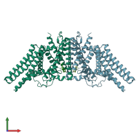 PDB entry 6l48 coloured by chain, front view.