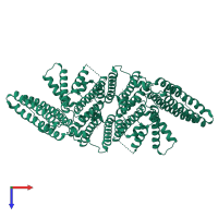 Sterol O-acyltransferase 1 in PDB entry 6l48, assembly 1, top view.