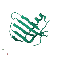 Monomeric assembly 1 of PDB entry 6l4i coloured by chemically distinct molecules, front view.