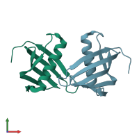 PDB entry 6l4i coloured by chain, front view.