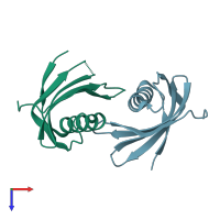 PDB entry 6l4i coloured by chain, top view.