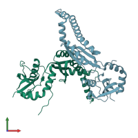 PDB entry 6l5d coloured by chain, front view.