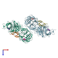 PDB entry 6l6r coloured by chain, top view.