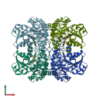 PDB entry 6ld9 coloured by chain, front view.