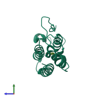 PDB entry 6lg7 coloured by chain, side view.