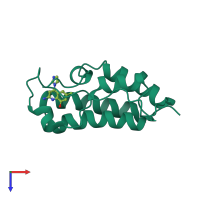 PDB entry 6lg7 coloured by chain, top view.