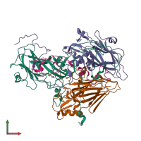 PDB entry 6lhk coloured by chain, front view.