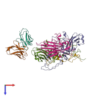 PDB entry 6lhp coloured by chain, top view.