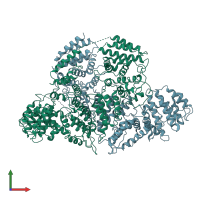 PDB entry 6lhu coloured by chain, front view.