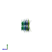 PDB entry 6lni coloured by chain, side view.