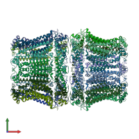 PDB entry 6lom coloured by chain, front view.