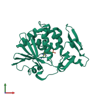 PDB entry 6loq coloured by chain, front view.