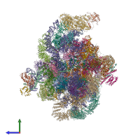 PDB entry 6lqu coloured by chain, side view.