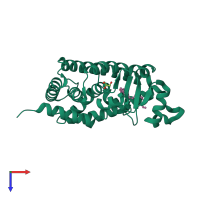 PDB entry 6lx9 coloured by chain, top view.