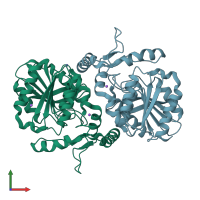 PDB entry 6lzh coloured by chain, front view.