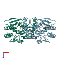 PDB entry 6lzh coloured by chain, top view.