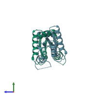 PDB entry 6m25 coloured by chain, side view.