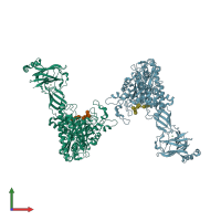 PDB entry 6mds coloured by chain, front view.