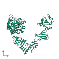 Endo-beta-N-acetylglucosaminidase EndoS2 in PDB entry 6mdv, assembly 1, front view.
