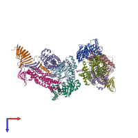 PDB entry 6mit coloured by chain, top view.