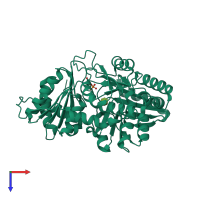 PDB entry 6mlw coloured by chain, top view.